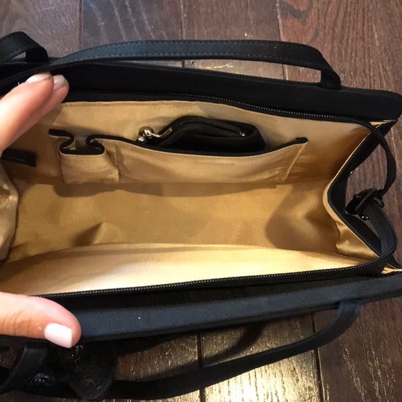 Ann Taylor black satin evening bag - Picture 6 of 9